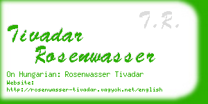 tivadar rosenwasser business card